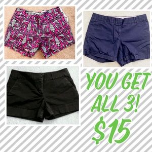 JCrew city fit shorts - 3 for $15